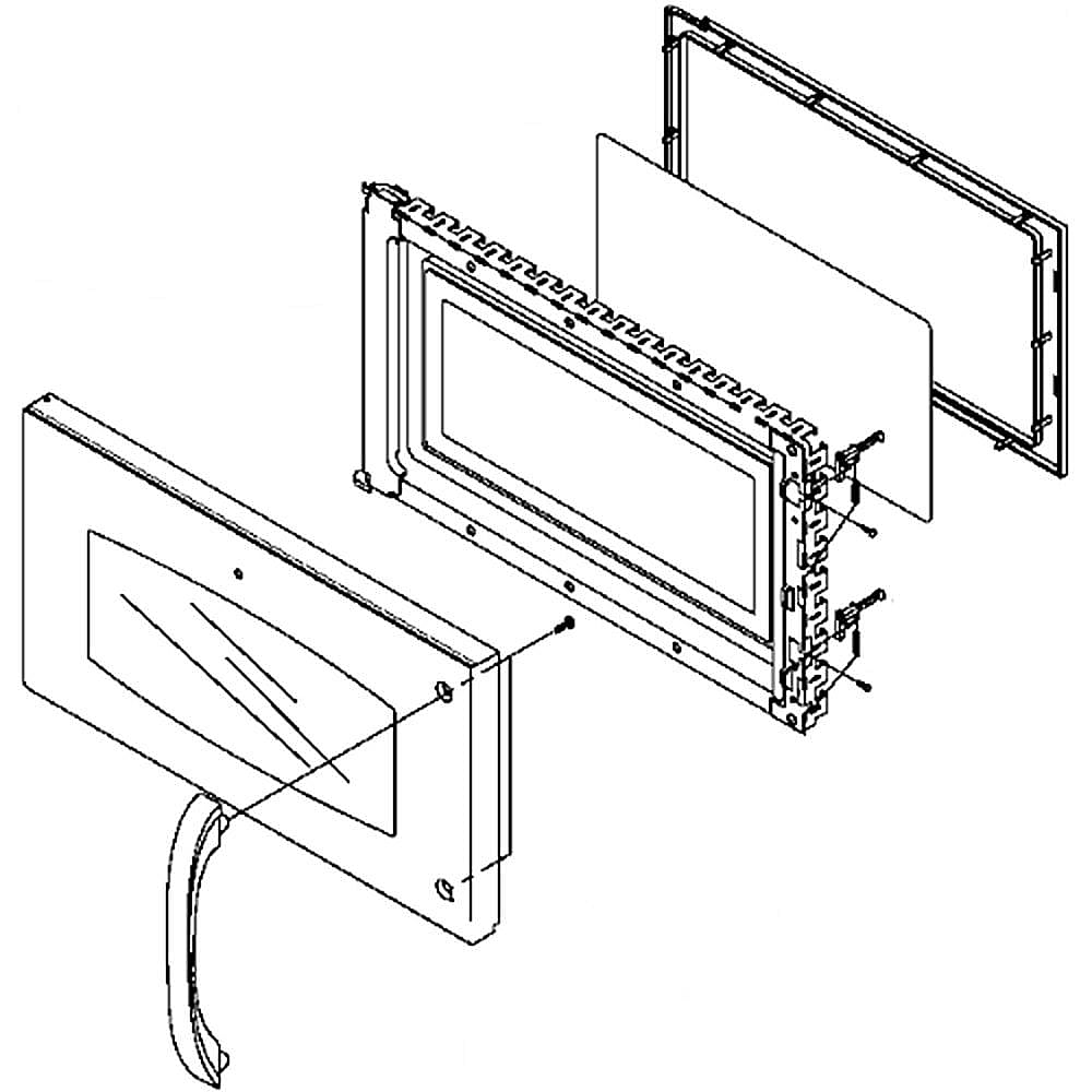 Photo of Microwave Door Assembly (Stainless) from Repair Parts Direct