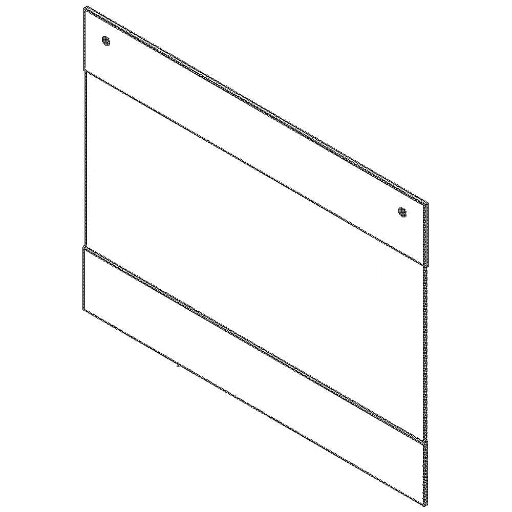 Photo of Wall Oven Door Outer Panel Assembly, Lower (Black and Stainless) from Repair Parts Direct