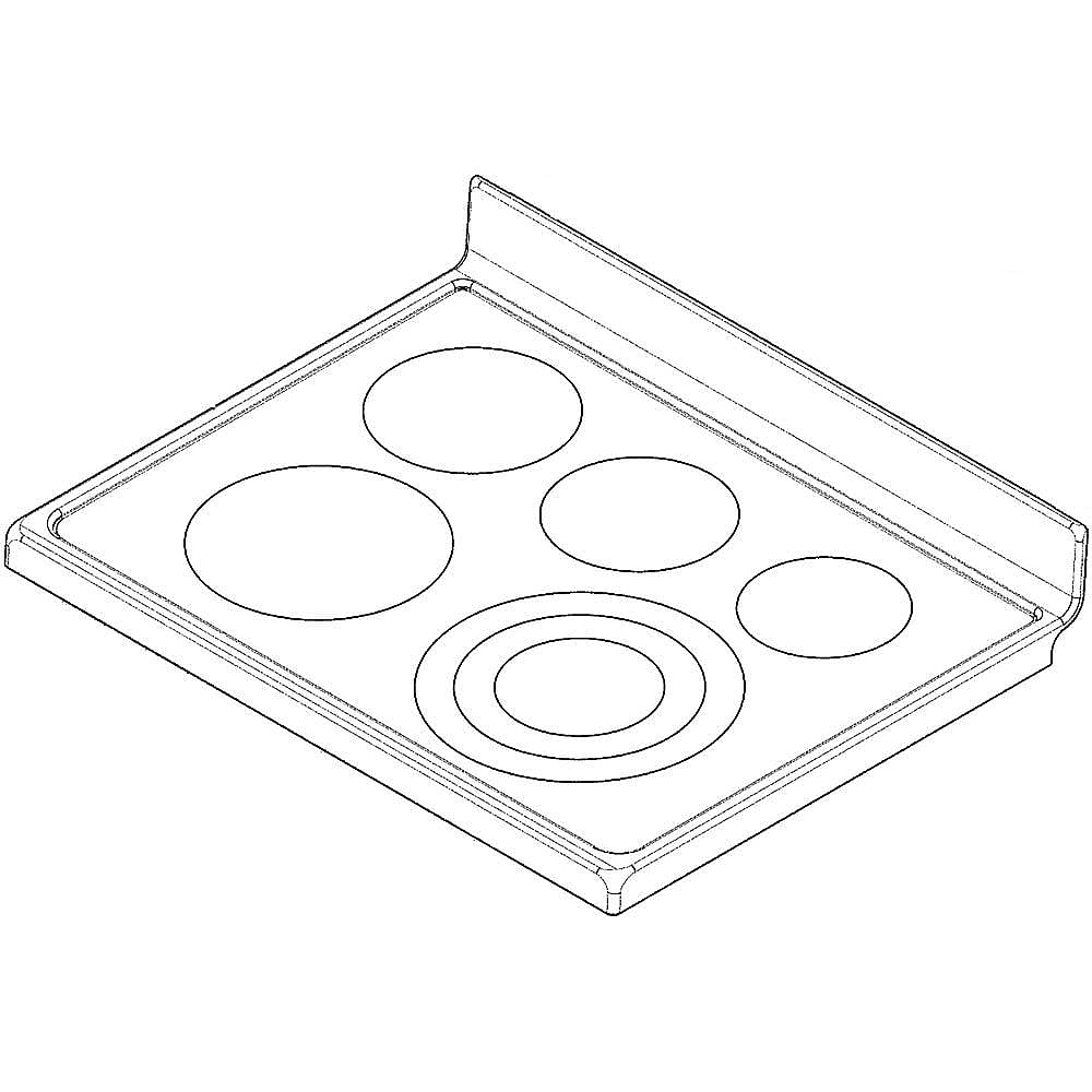 Photo of Range Main Top (Black and Stainless) from Repair Parts Direct