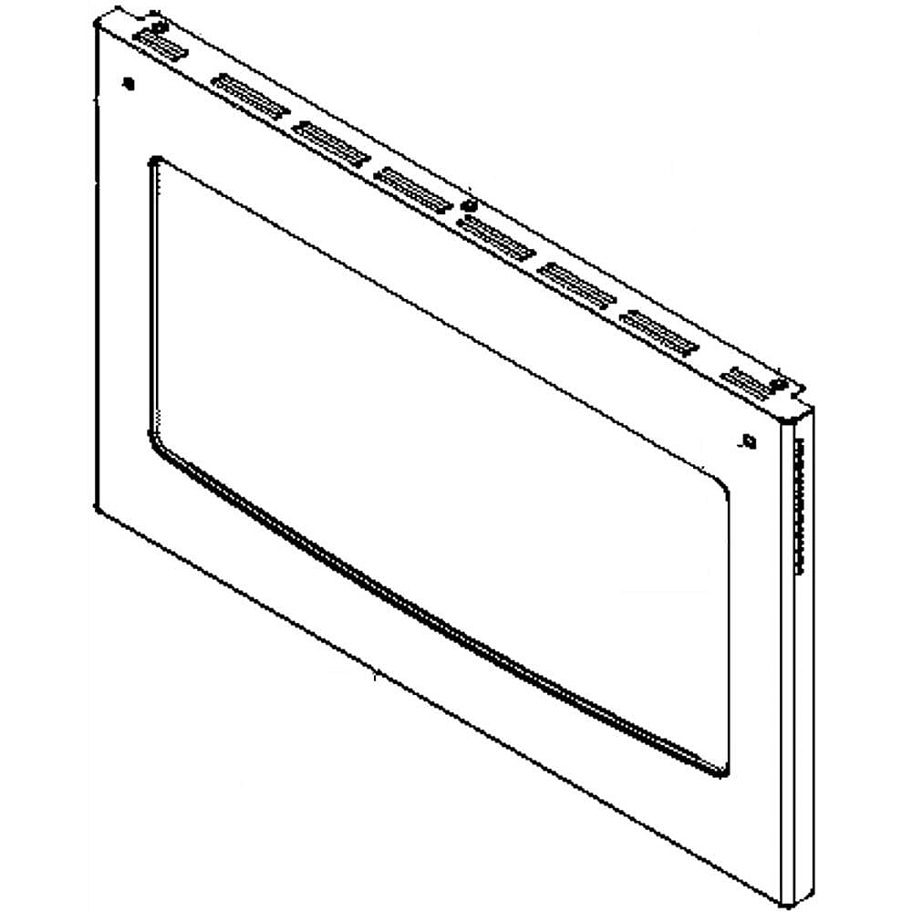 Photo of Range Lower Oven Door Outer Panel Assembly (Stainless) from Repair Parts Direct
