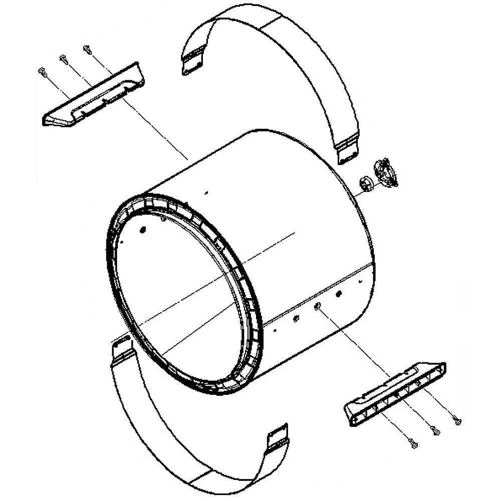 Photo of Dryer Drum and Baffle Assembly from Repair Parts Direct