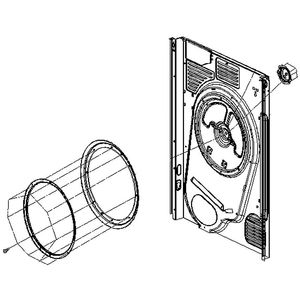 Photo of Dryer Bulkhead Assembly, Rear from Repair Parts Direct