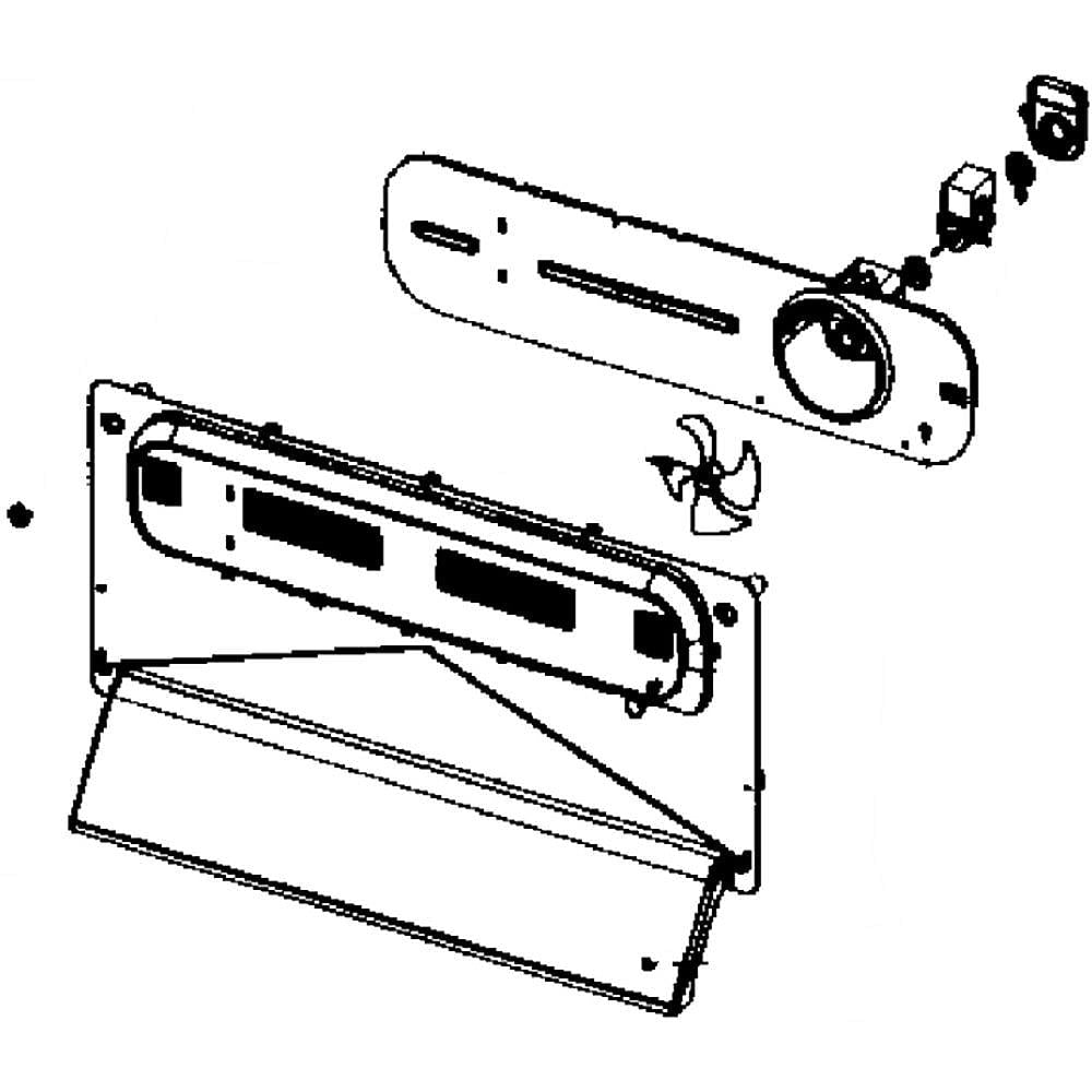 Photo of Refrigerator Freezer Evaporator Cover and Fan Assembly from Repair Parts Direct