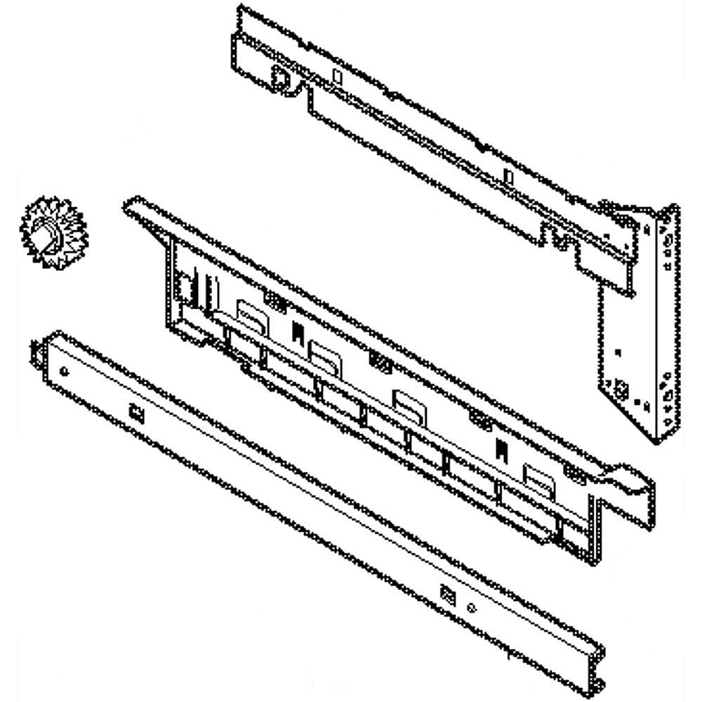 Photo of Refrigerator Freezer Drawer Slide Rail Assembly, Left from Repair Parts Direct
