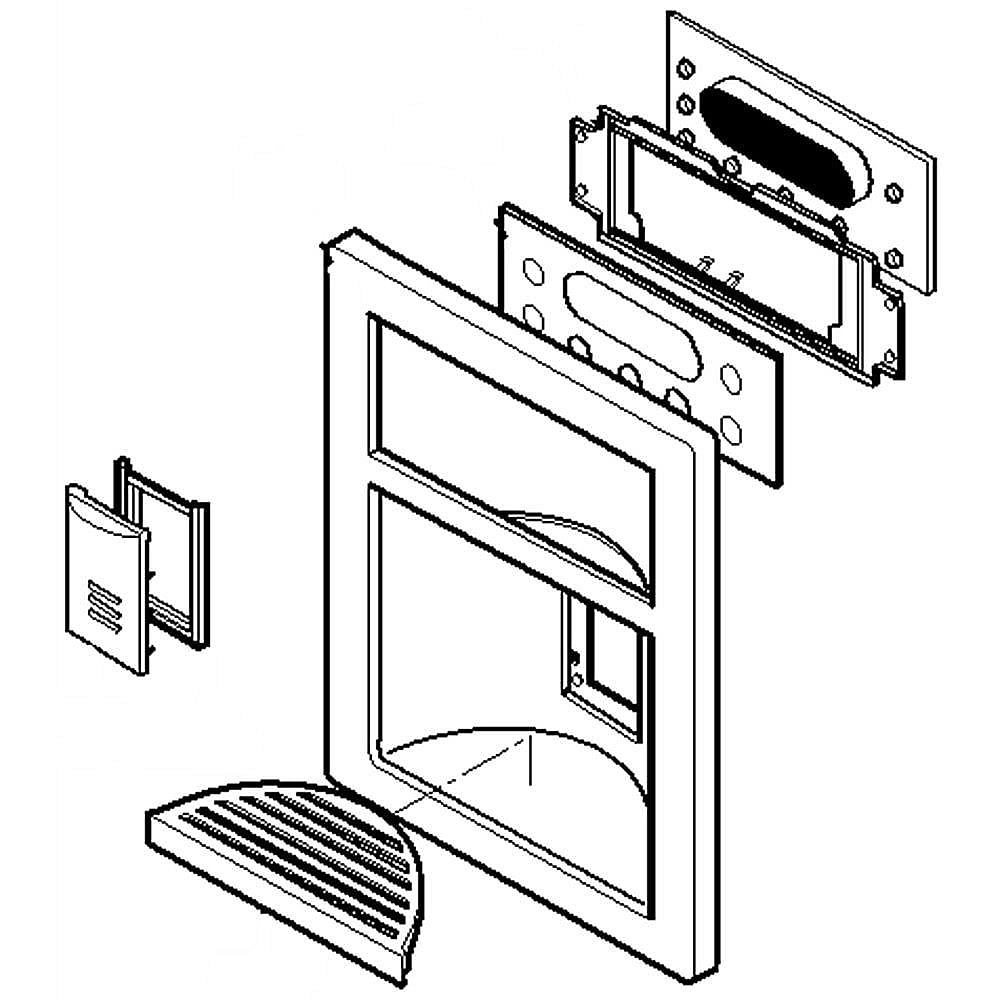 Photo of Refrigerator Dispenser Cover Assembly from Repair Parts Direct