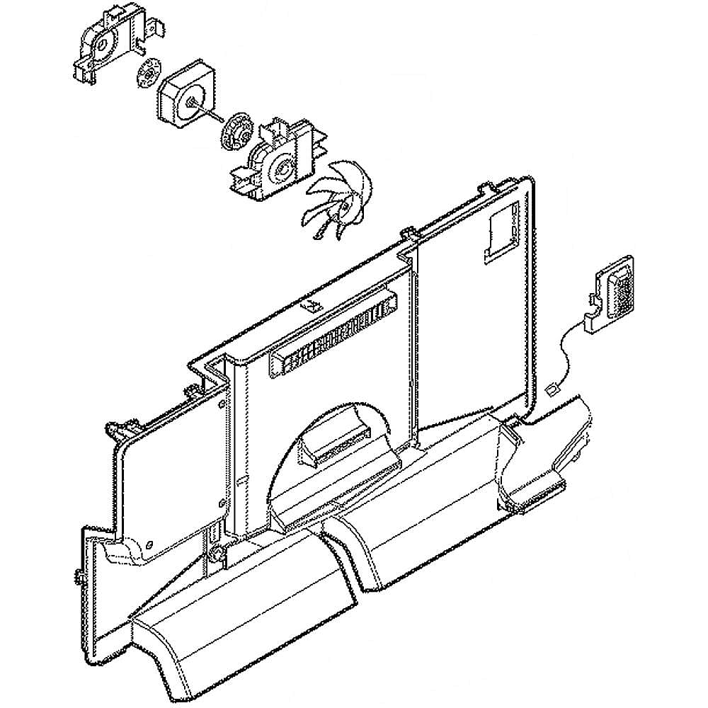 Photo of Refrigerator Freezer Evaporator Cover and Fan Assembly from Repair Parts Direct