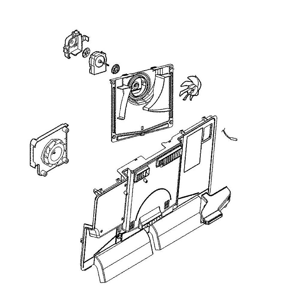 Photo of Refrigerator Freezer Evaporator Fan Motor and Cover Assembly from Repair Parts Direct