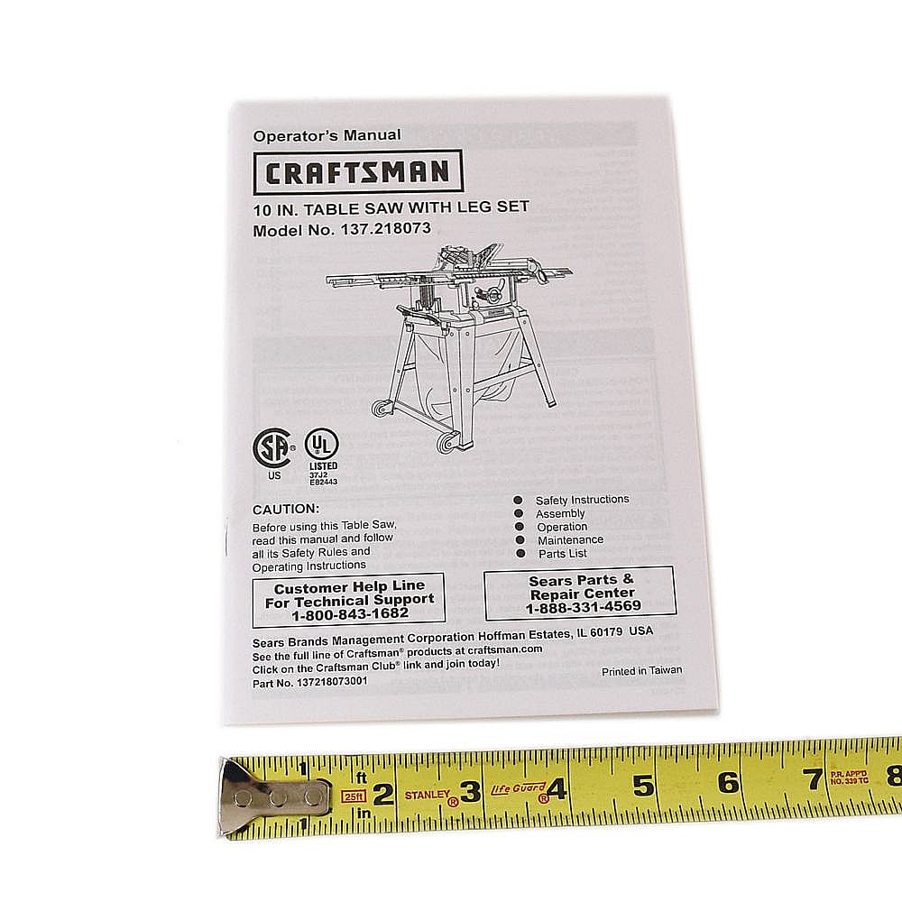 Table Saw Owner's Manual 2SUS