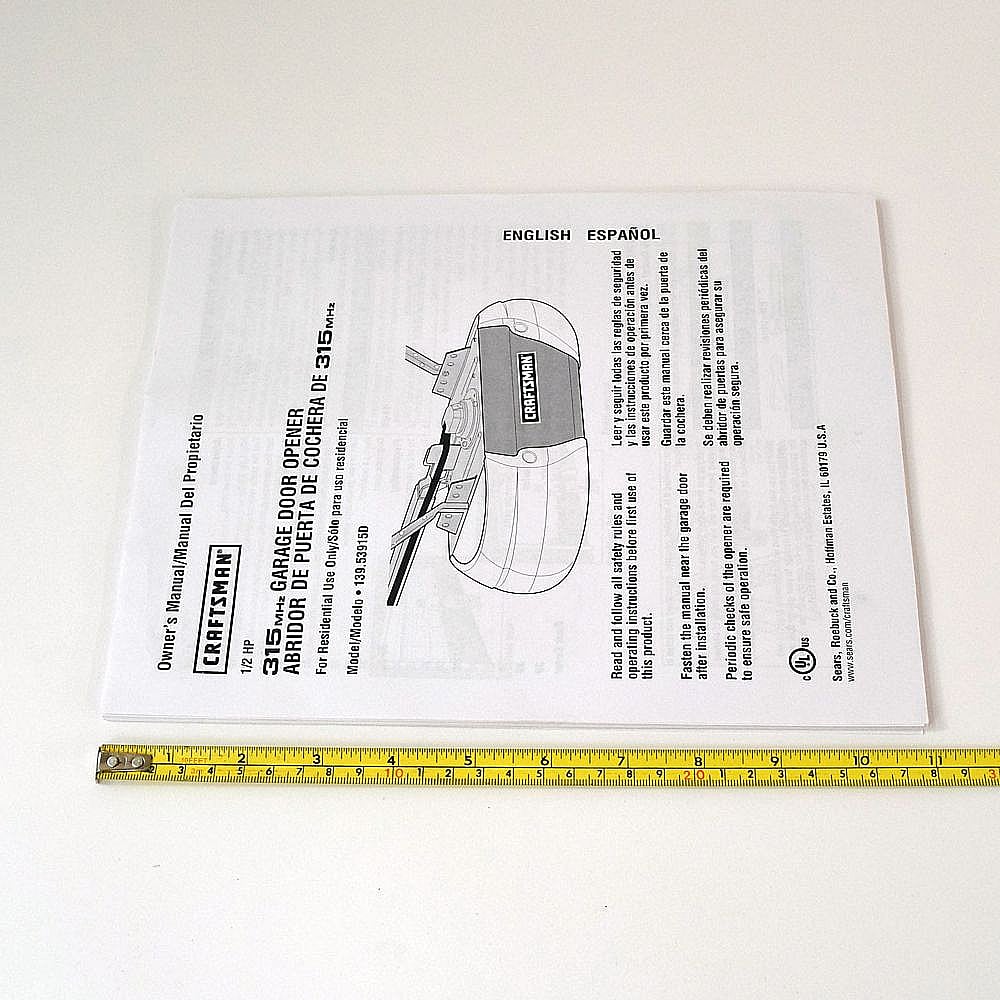 Garage Door Opener Owner's Manual 114A3515-1