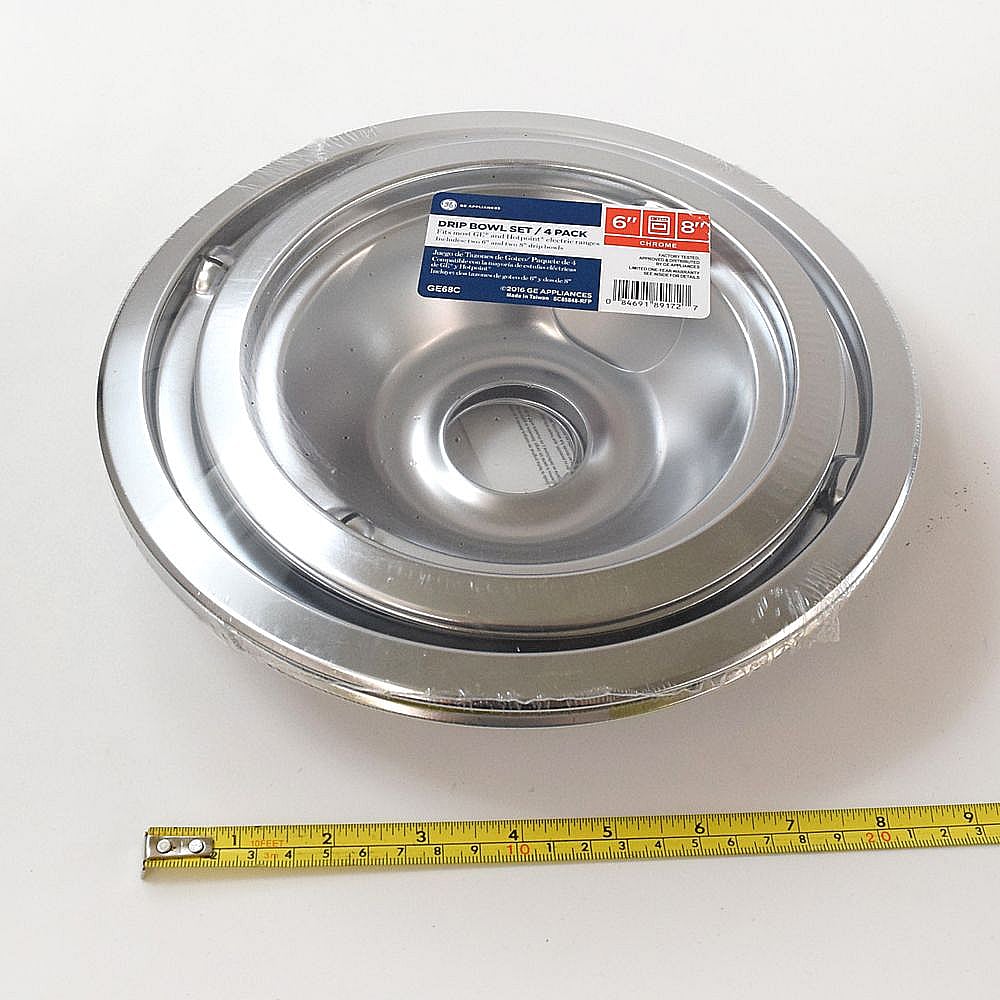 Range Drip Pan Set, 4-pack (chrome) GE68C
