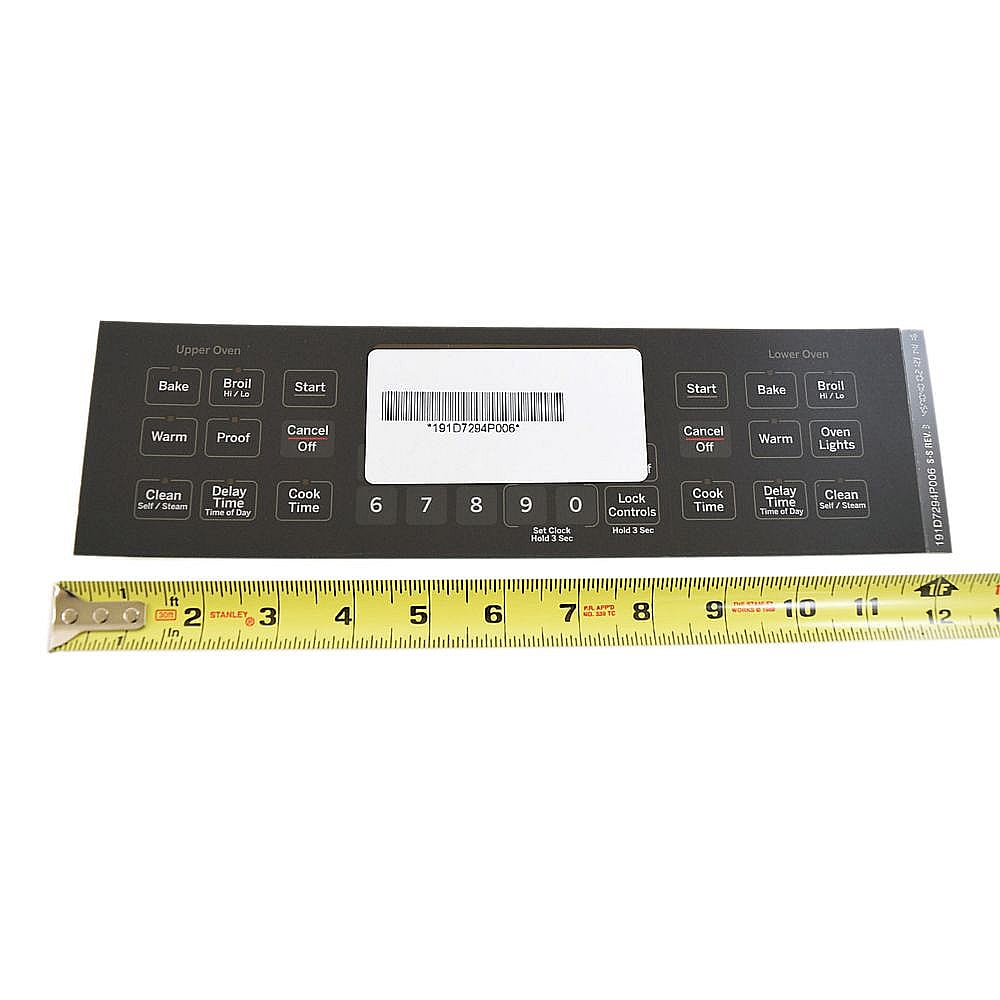 Range Oven Control Overlay WB27T11465