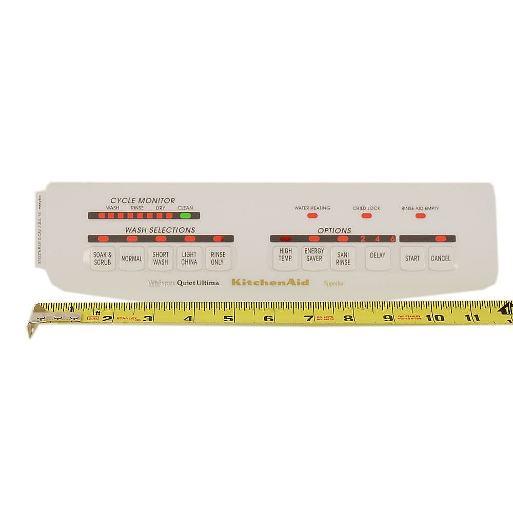 Dishwasher Control Panel Overlay (white) WP9743376