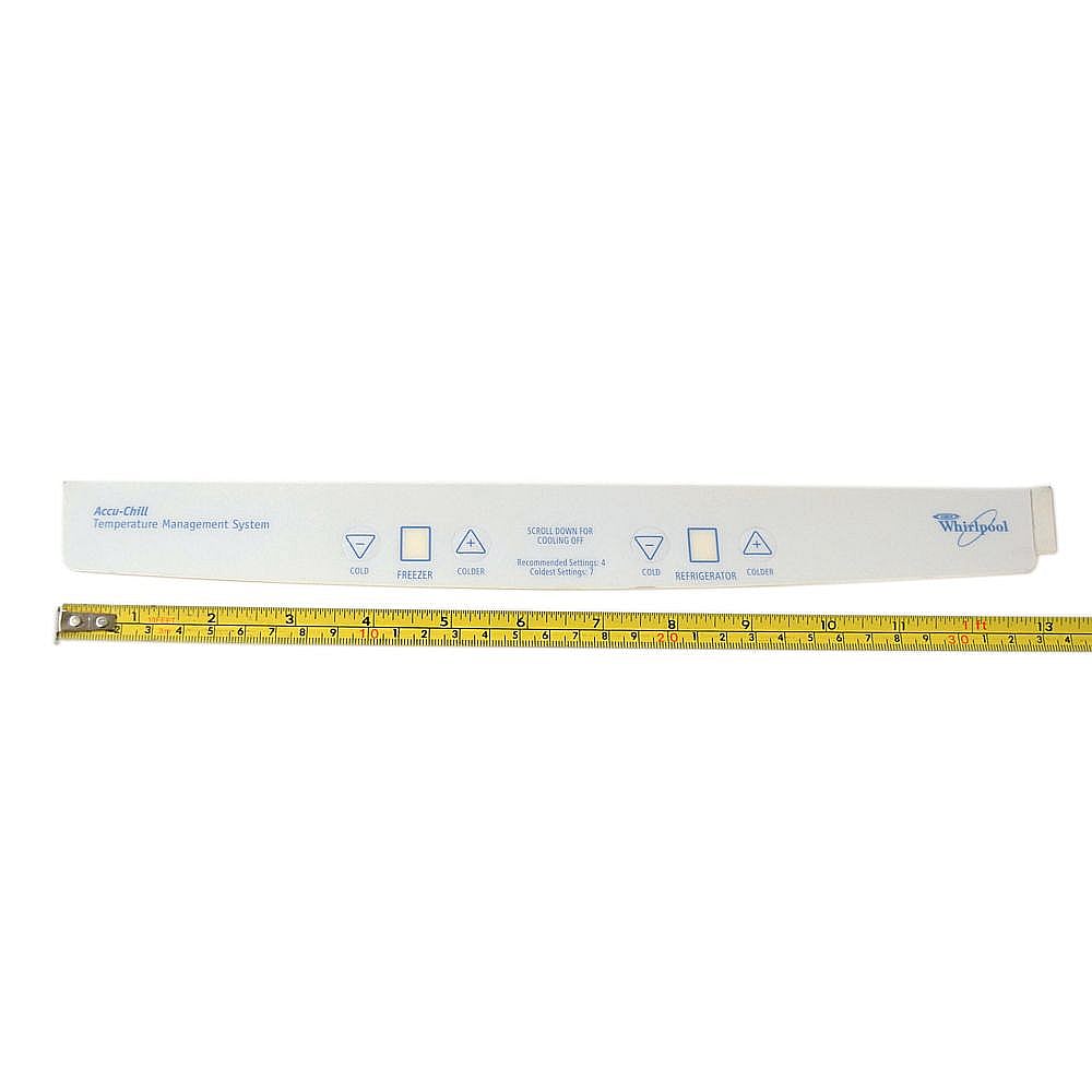 Refrigerator Control Panel Overlay W10207256
