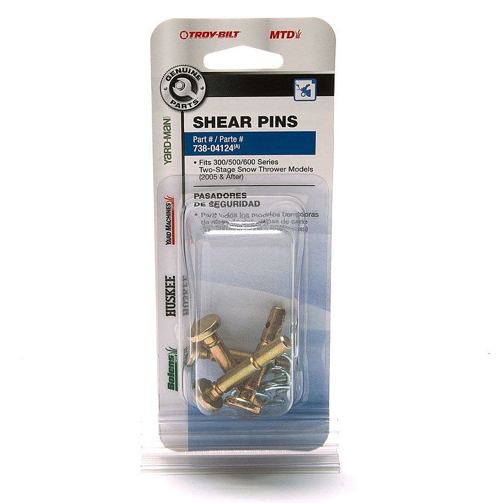 Mtd Snowblower Shear Pin Kit, 1/4 X 1-1/2 In OEM-738-04124