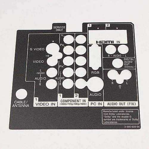 Part #3-295-629-04, Label Termional Rear