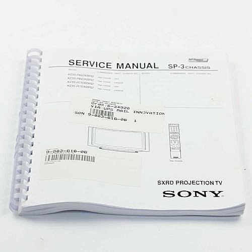 Photo of Part #9-883-616-06, Sm Kds-R60Xbr2/r70 06 Us from Repair Parts Direct