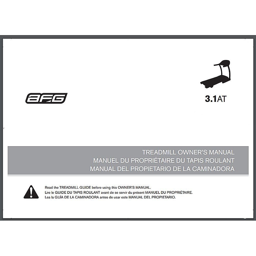 Part #1000219961, Treadmill Owners Manual