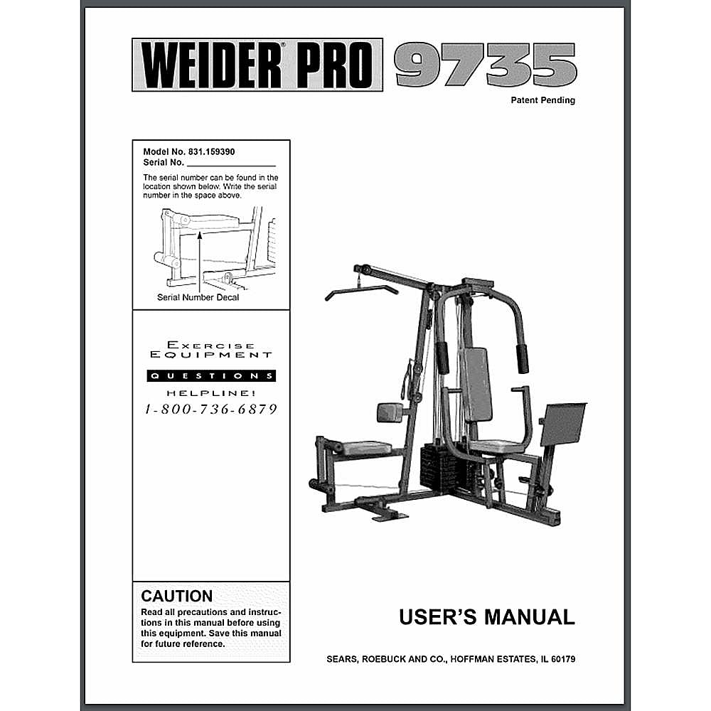 Part #146323, Weight System Owners Manual / 11.00 x 8.50 x 0.40