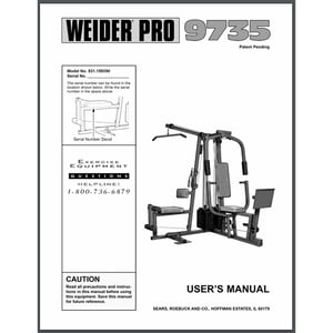 Weight System Owner's Manual 146323