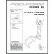 Proform Elliptical Owner's Manual for Proform 831239431 - Part 306376