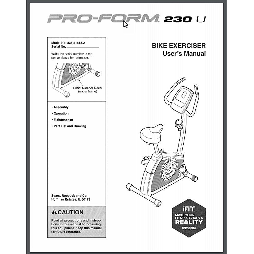 Part #360624, Proform Owners Manual