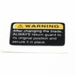 Wrng Label for Craftsman 137407530 - Part 2K96
