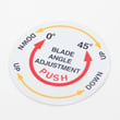 Table Saw Blade Angle Lock Knob Decal for Craftsman 137218071 - Part 2SV1
