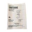 Owner's Manual for Craftsman 137219001 - Part X4K5