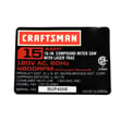 Miter Saw Motor Decal for Craftsman 137212361 - Part X6R8