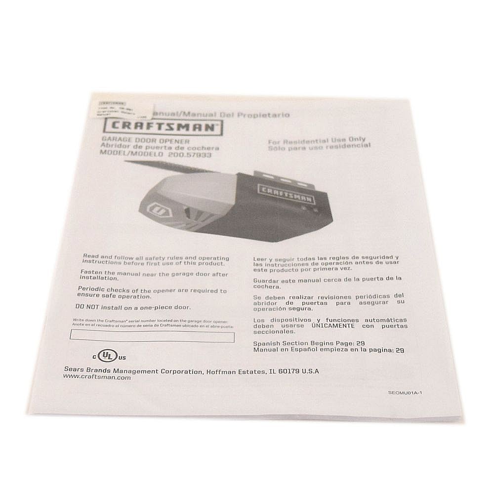 Craftsman Part #cr-001, Garage Door Opener Owners Manual