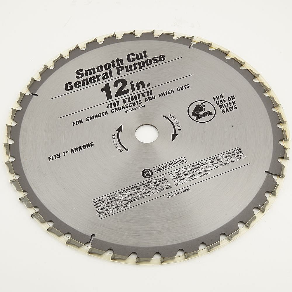 Miter Saw Blade, 12-in, 40-tooth