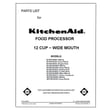 Parts List for KitchenAid KFPW760ER1 - Part 8212142