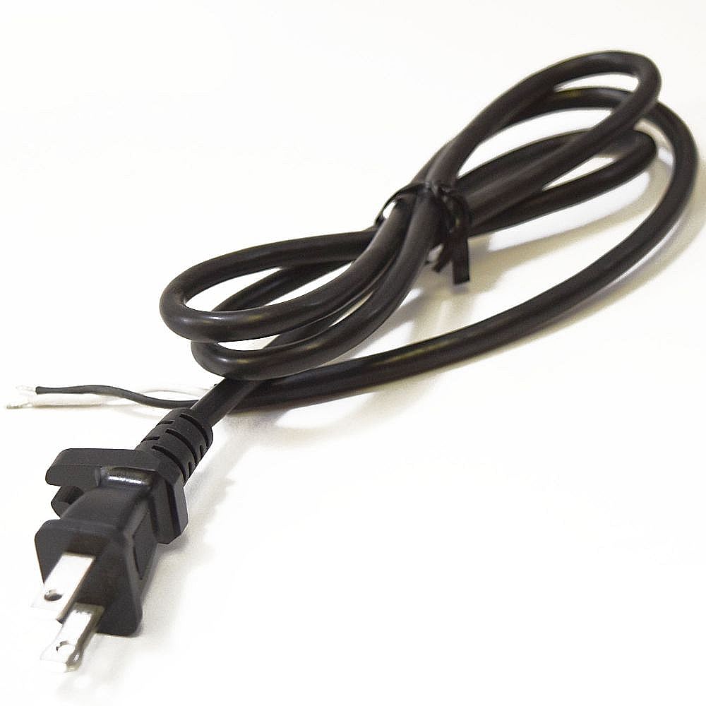 Part #w10451329, Food Processor 2-Prong Power Cord (Black) / 8.00 x 0.25 x 0.50