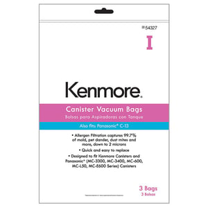 Kenmore Vacuum Bag, Type I, 3-pack 54327