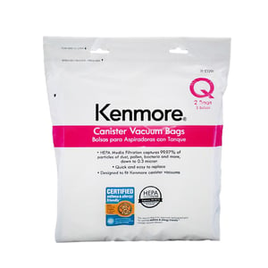 Kenmore Vacuum Hepa Bag, Type Q, 2-pack 53291