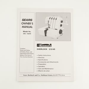 Sewing Machine Owner's Manual 652800409