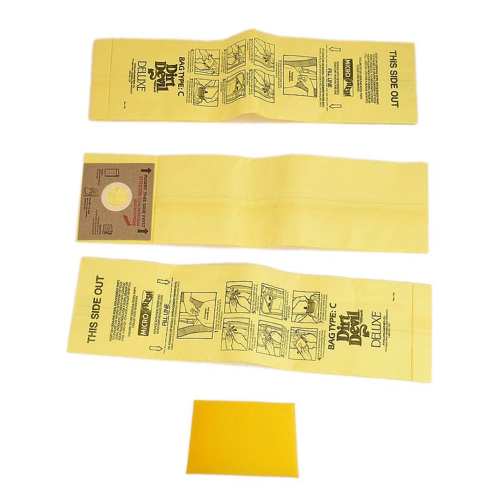 Dirt Devil Vacuum Bag, Type C, 3-pack