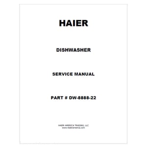 Dishwasher Service Manual DW-8888-22