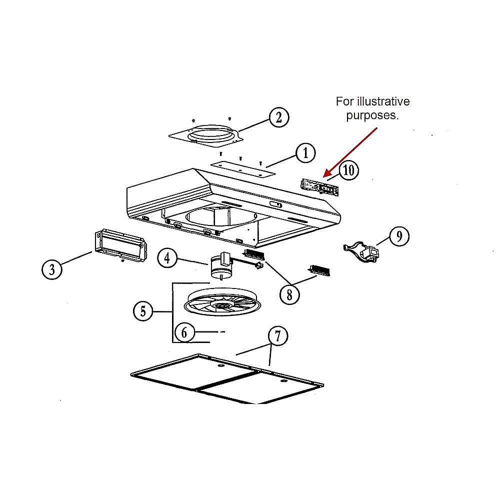 Part #s97020431, Range Hood Touch Control Board (Stainless)