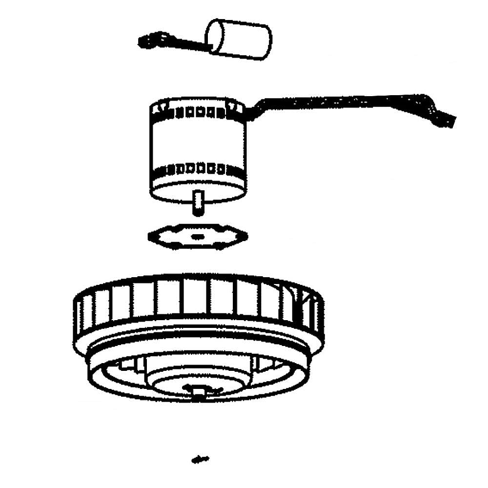 Part #s97020842, Range Hood Clockwise Blower Assembly