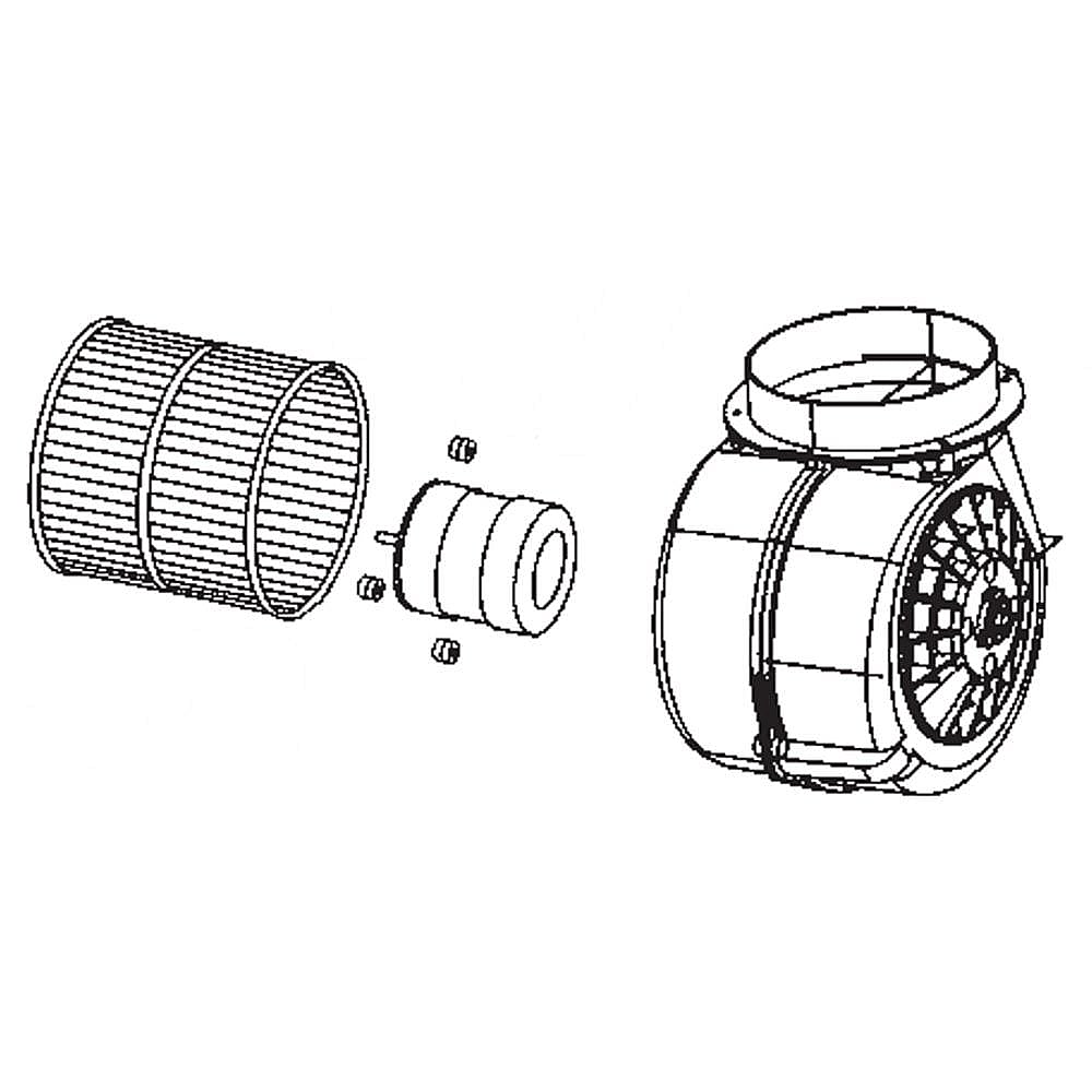 Part #sb06002195, Range Hood Blower Assembly