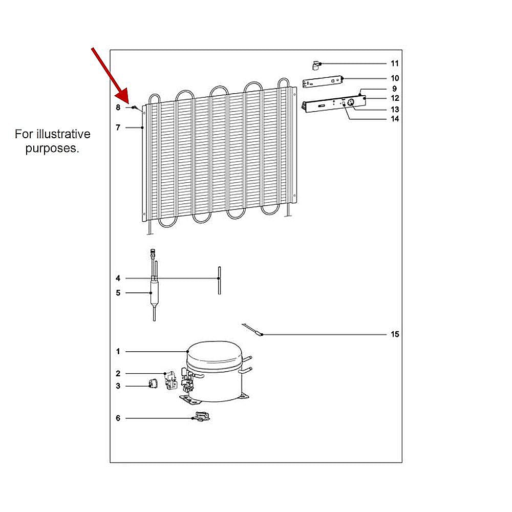 Part #02238421, Miele Refrigerator Screw