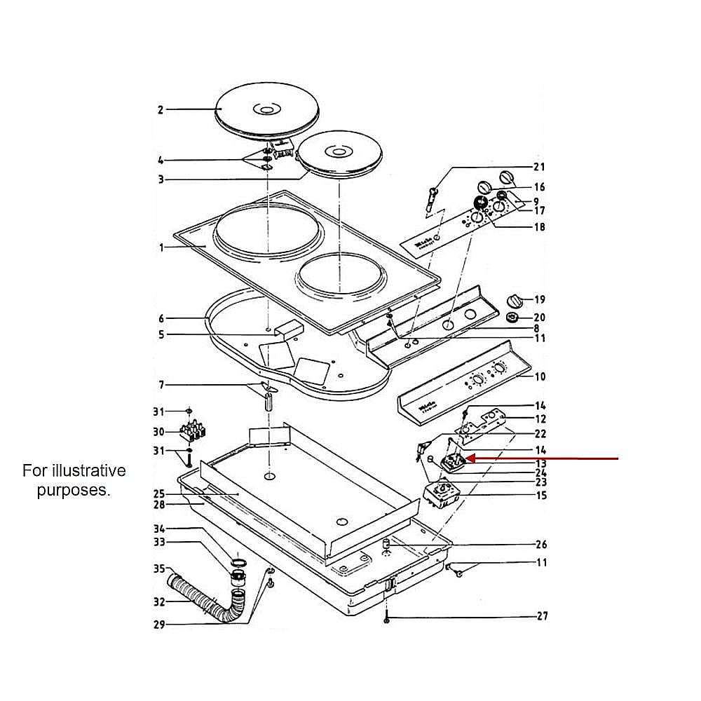 Part #03723170, Miele Cooktop Element Control Switch