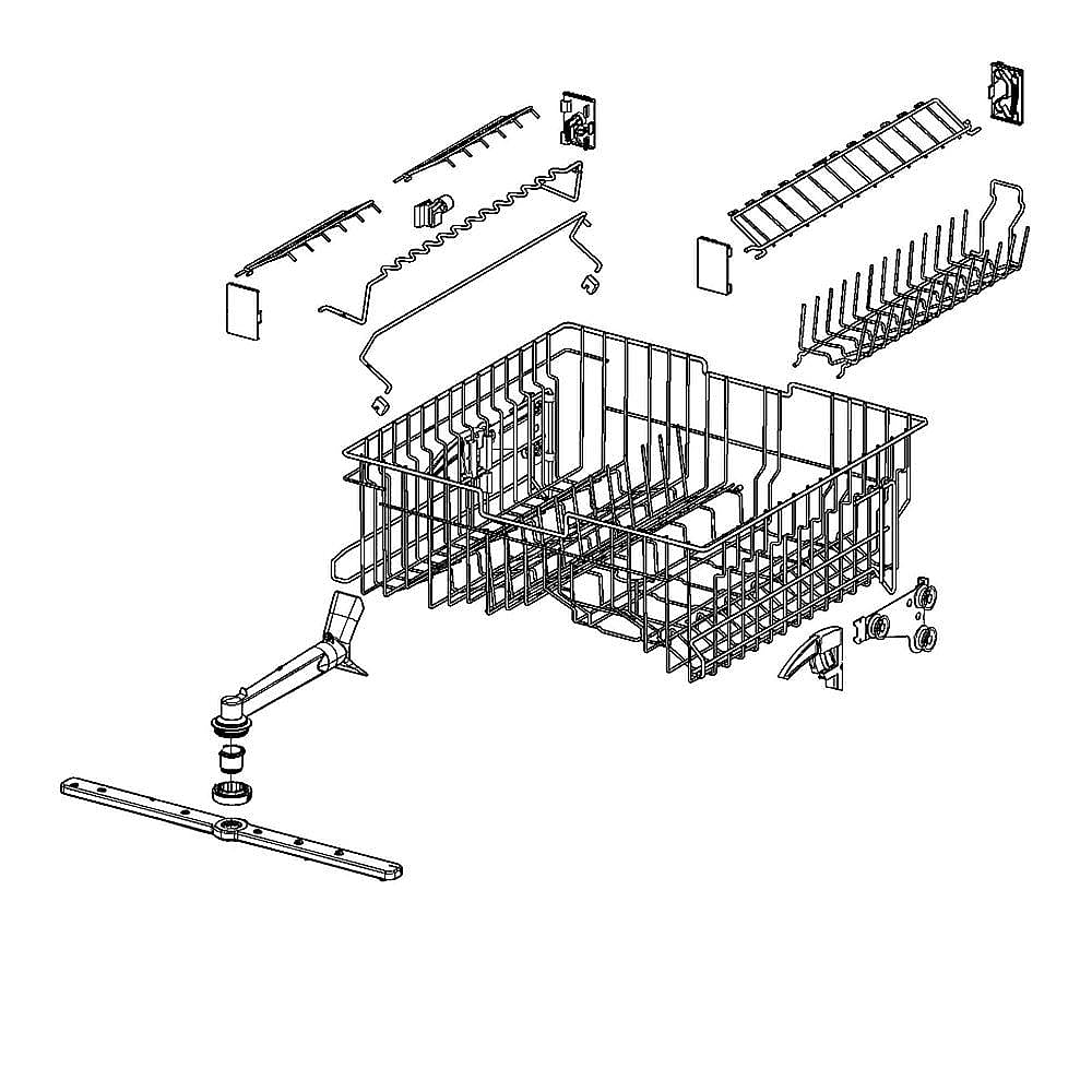 Part #10094950, Miele Dishwasher Dishrack Assembly, Upper