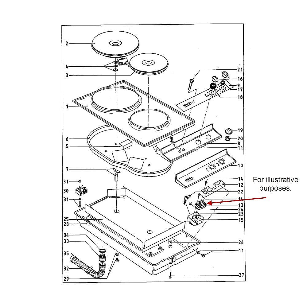 Part #4276970, Miele Cooktop Burner Igniter Switch