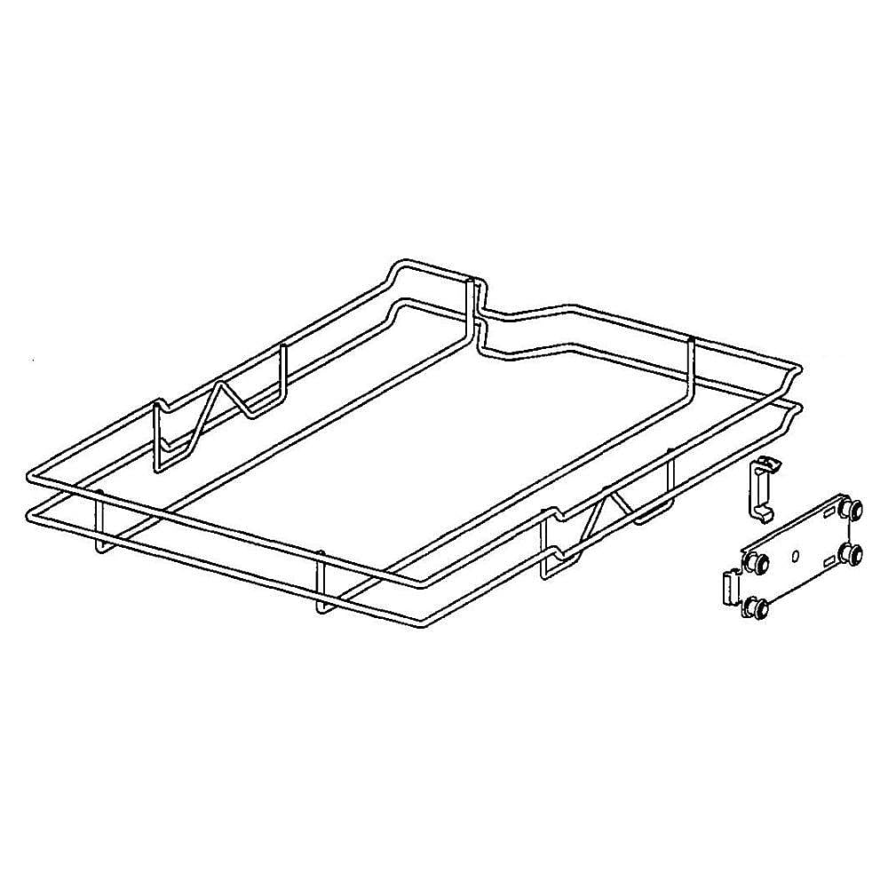 Part #5089440, Miele Dishwasher Utensil Rack Frame And Roller Assembly