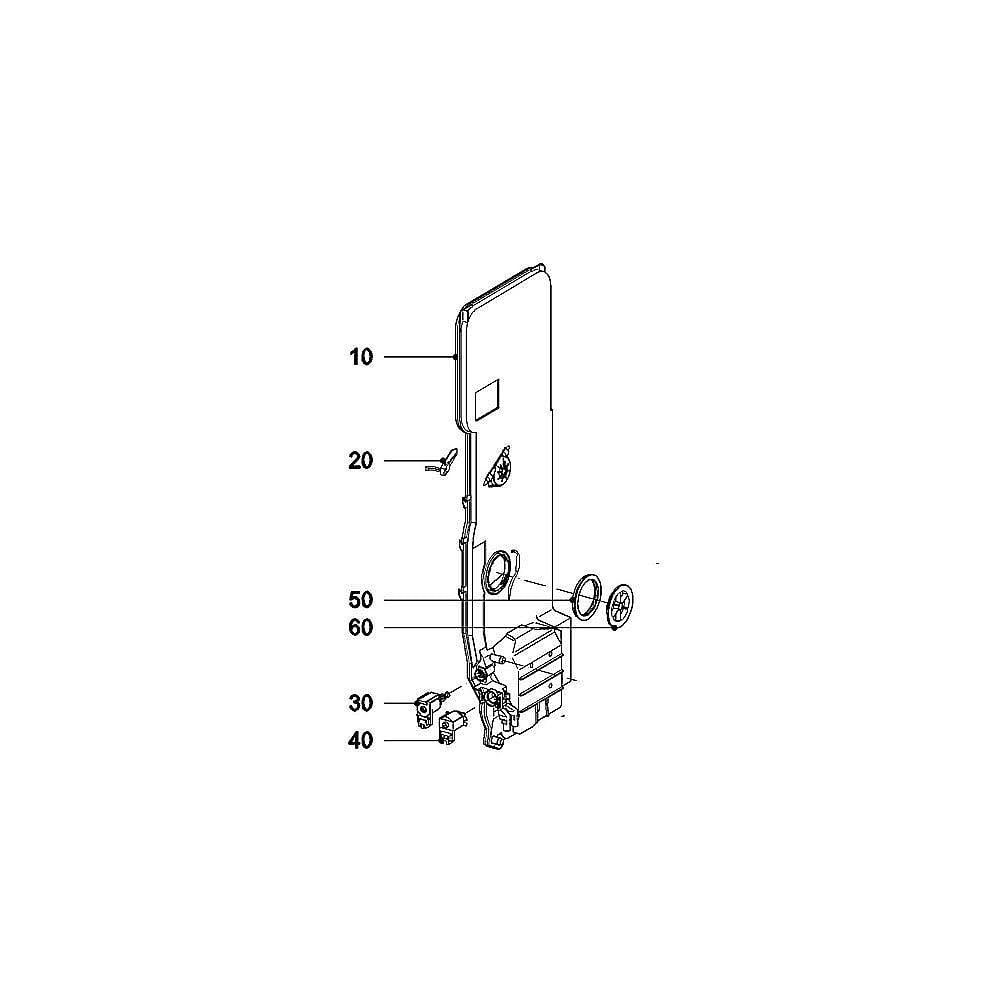 Part #6738885, Miele Dishwasher Water Inlet Guide Assembly