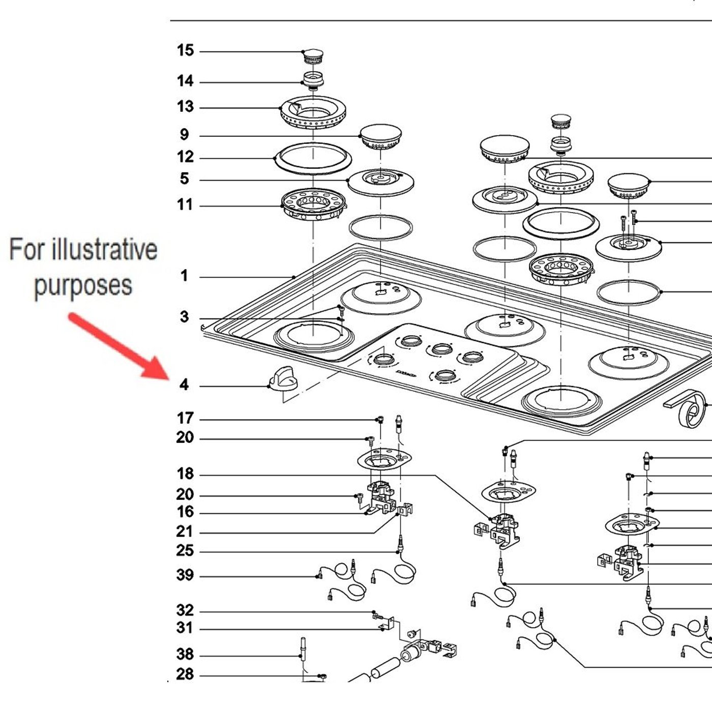 Miele Cooktop Burner Knob (Black) 8217910 parts Sears PartsDirect