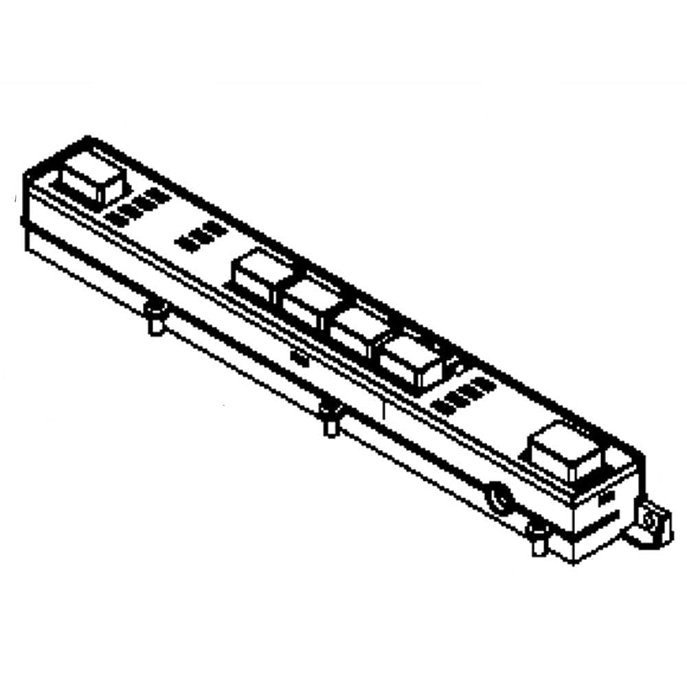 GE Part #wd01X10529, Dishwasher Button Assembly | 8.75 x 1.50 x 1.25