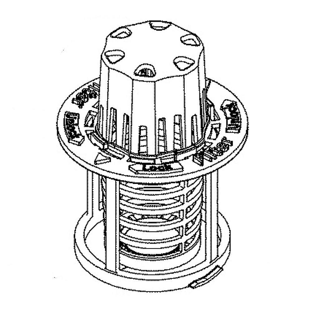 Hotpoint Part #wd12X25995, Dishwasher Fine Filter Assembly | 8.75 x 6.75 x 5.00